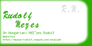 rudolf mezes business card